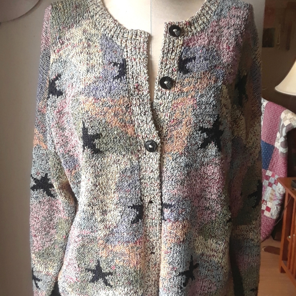 Vintage Hand Knitted Cardigan Large